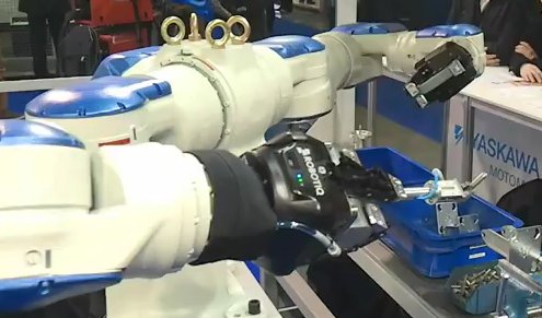 A humanoid robot assembling wheels autonomously