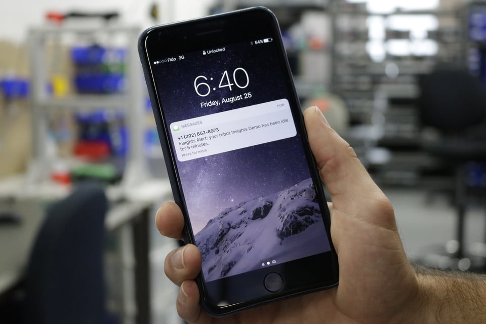 Robot insights smart phone notification