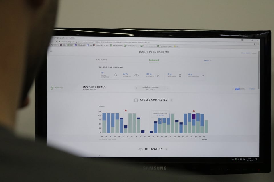 Robot insights demo computer screen