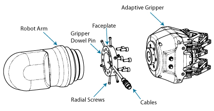 Adapter plate of the gripper