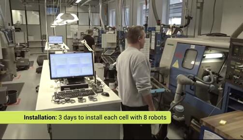 Universal-Robots cobot for machine tending application
