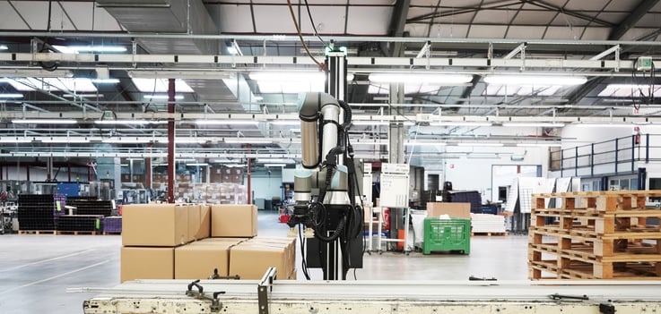 Complete robot solution used for palletizing boxes