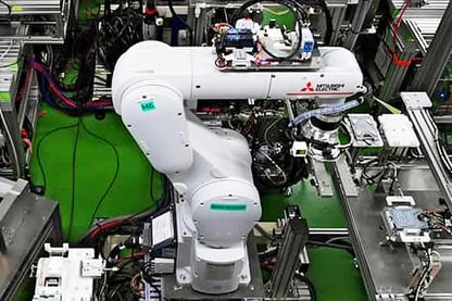 Mitsubishi Industial robot used in a manufacture