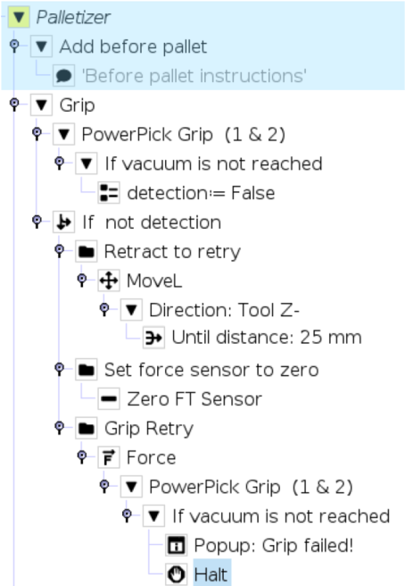 Example of grip retry using PowerPick node