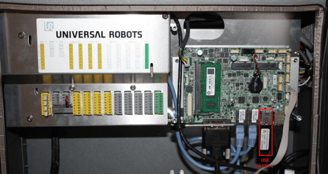 USB drive used by a UR CB3.1 controller to store Polyscope