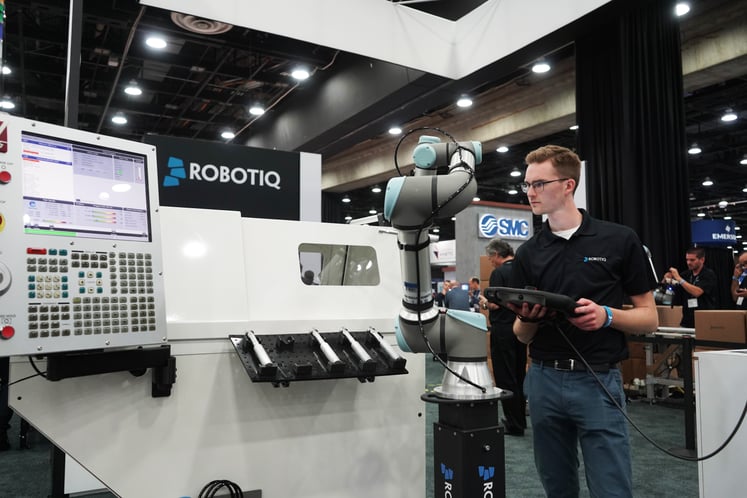 The Robotiq Machine Tending Solution at Automate 2022.