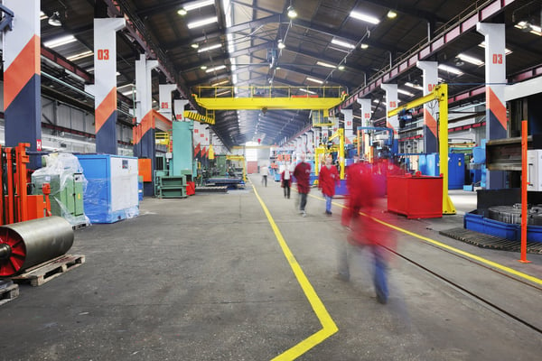 iron works steel and machine parts modern factory indoor hall