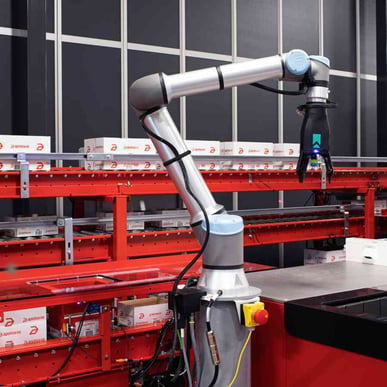 Collaborative robots used in the Apotea warehouse