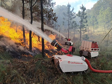 Mobile robot being used as fire fighters