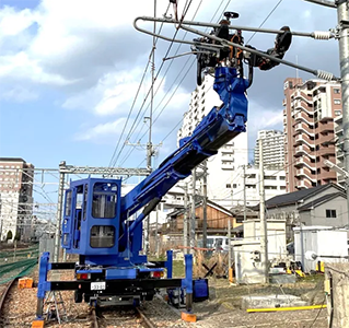 Giant robot being used in the field