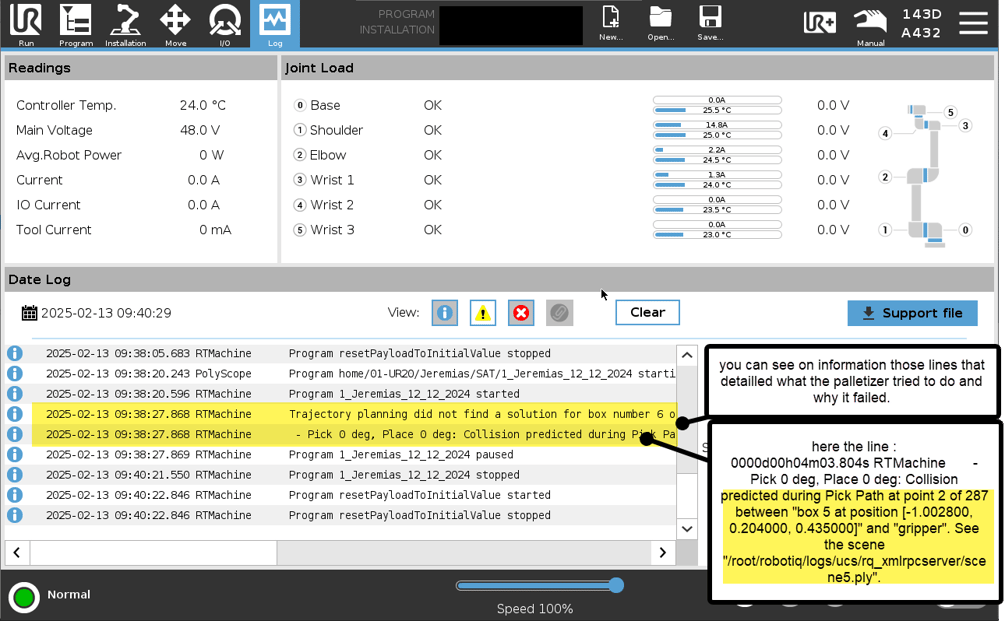 How to handle trajectory planning and collision errors