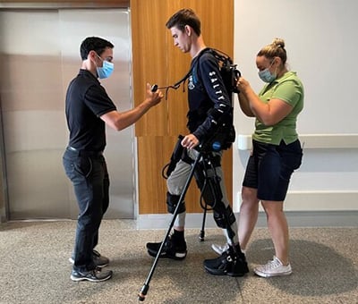 Person using an exosuit