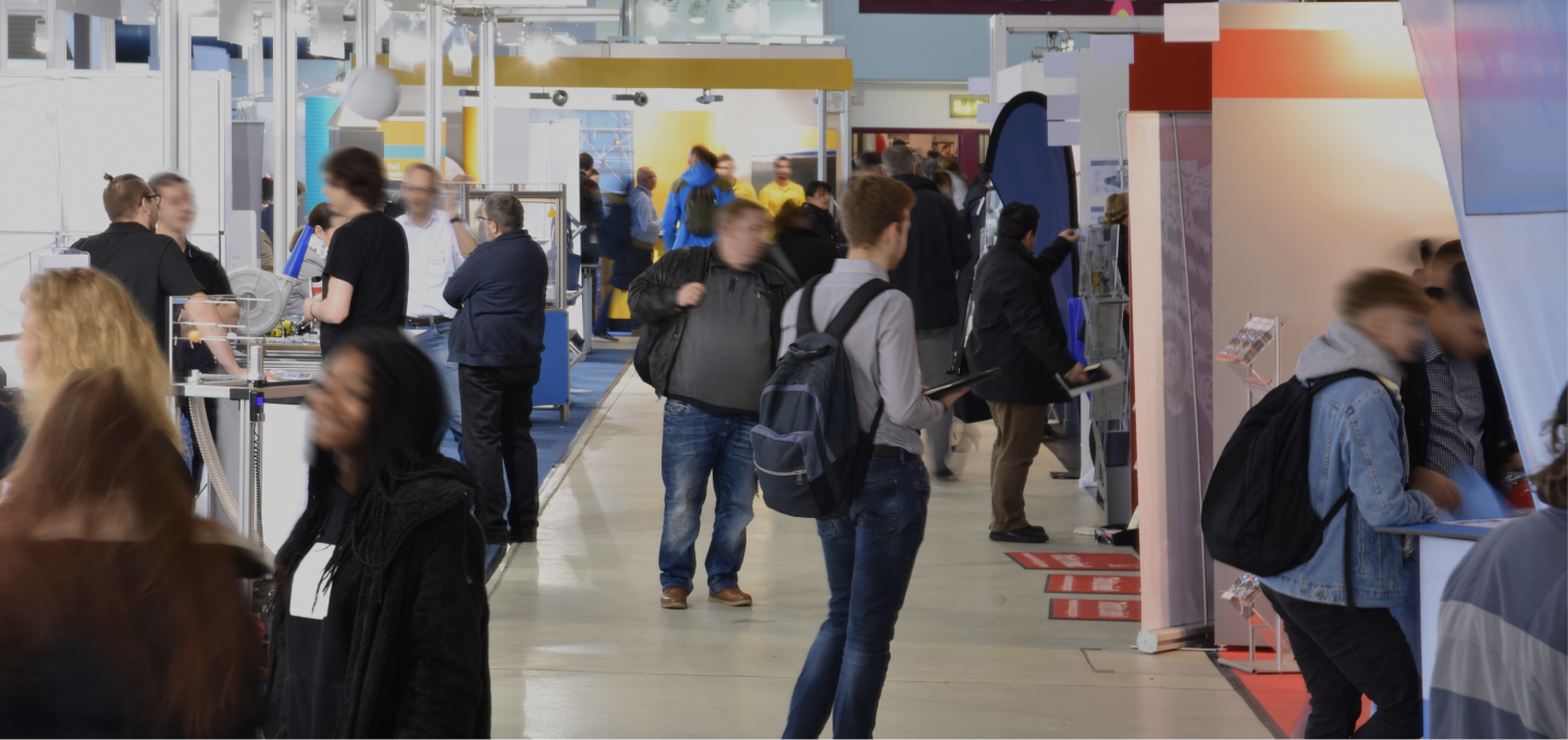 Photo of people visiting a robot expo